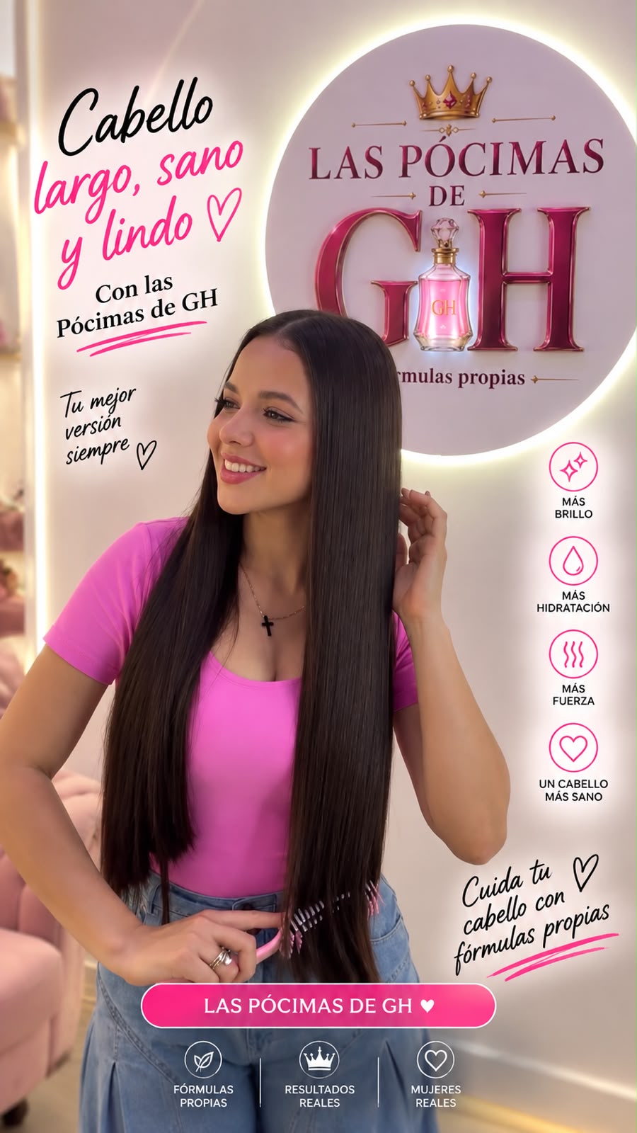 Cabello largo, sano y lindo con Las Pócimas de GH
